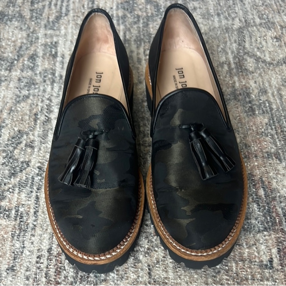 Jon Josef Black Tassel Camo Loafers